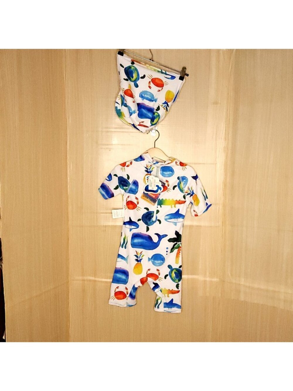 Bonverano New Toddler UPF +50 One Piece Swimsuit With Matching Hat 4T